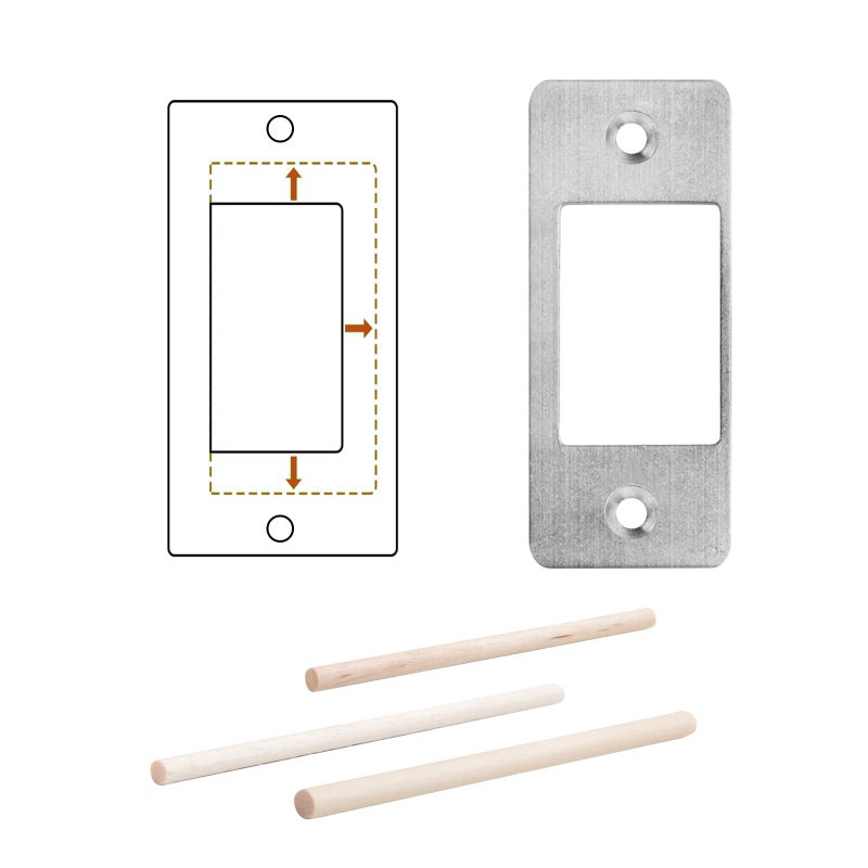 MOSECYOU Deadbolt Restorer Strike Plate Large Version 2-3/4"" x 1-1/8"", Screw Holes Spaced 2-1/8"", Narrow Side and Large Hole to Fix Deadbolt Sticking - Image 1